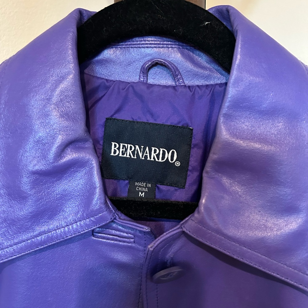 Bernardo Women's Vibrant Purple Leather Jacket - Picture 2 of 3